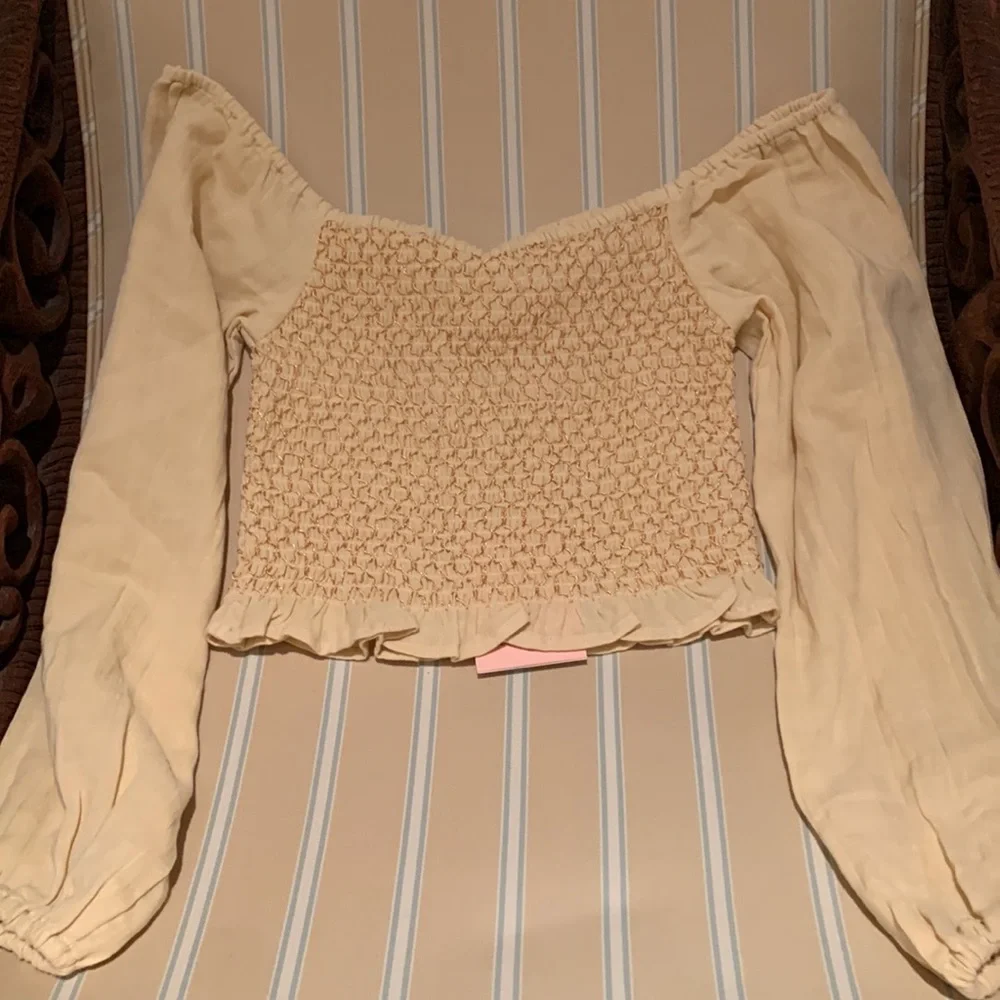 SPELL & THE GYPSY COLLECTIVE JESSE JANE CROPPED BLOUSE IN HONEY SIZE SMALL - Picture 8 of 15